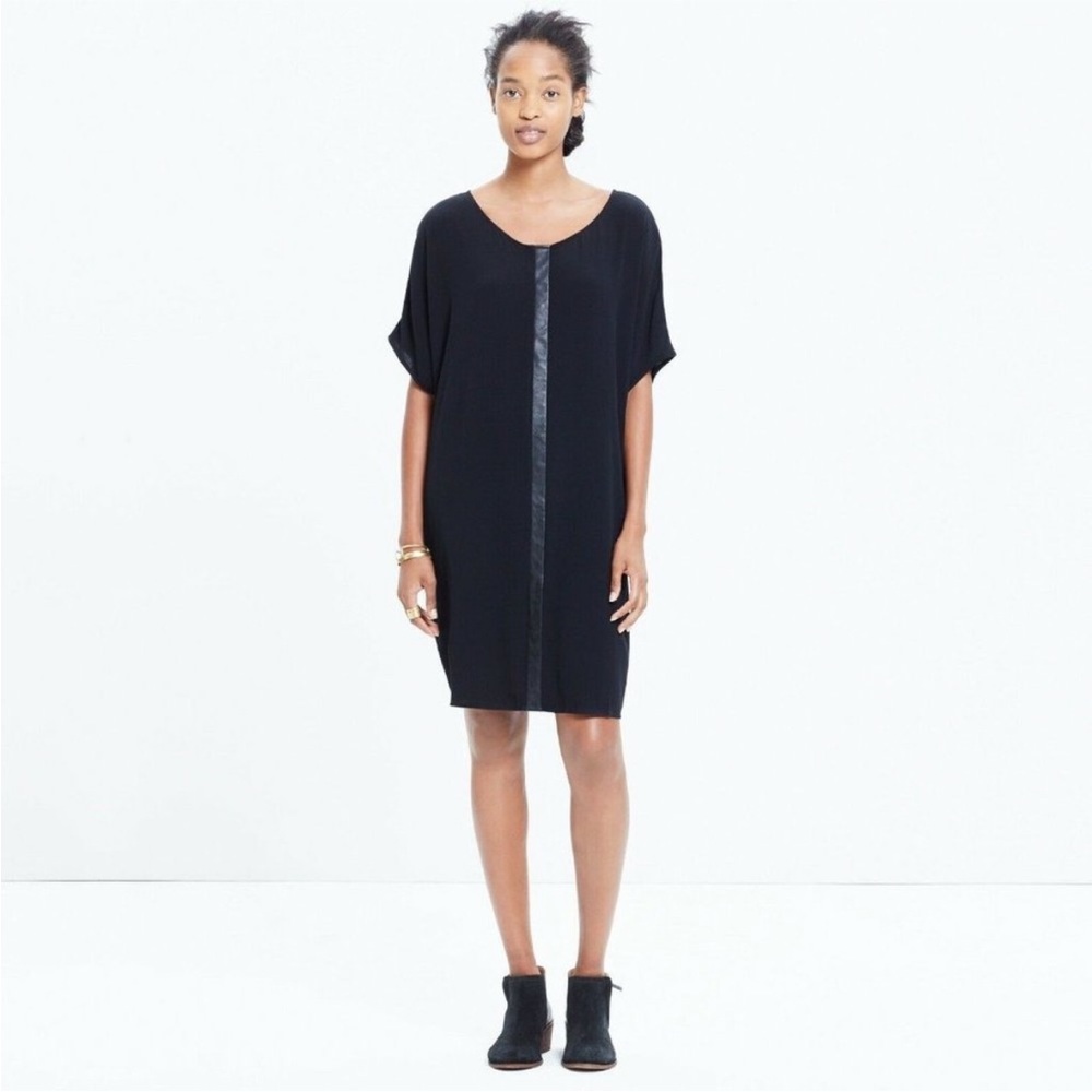 NWOT Madewell Viscose Leather Edged Easy
Shirt Dress SIZE M